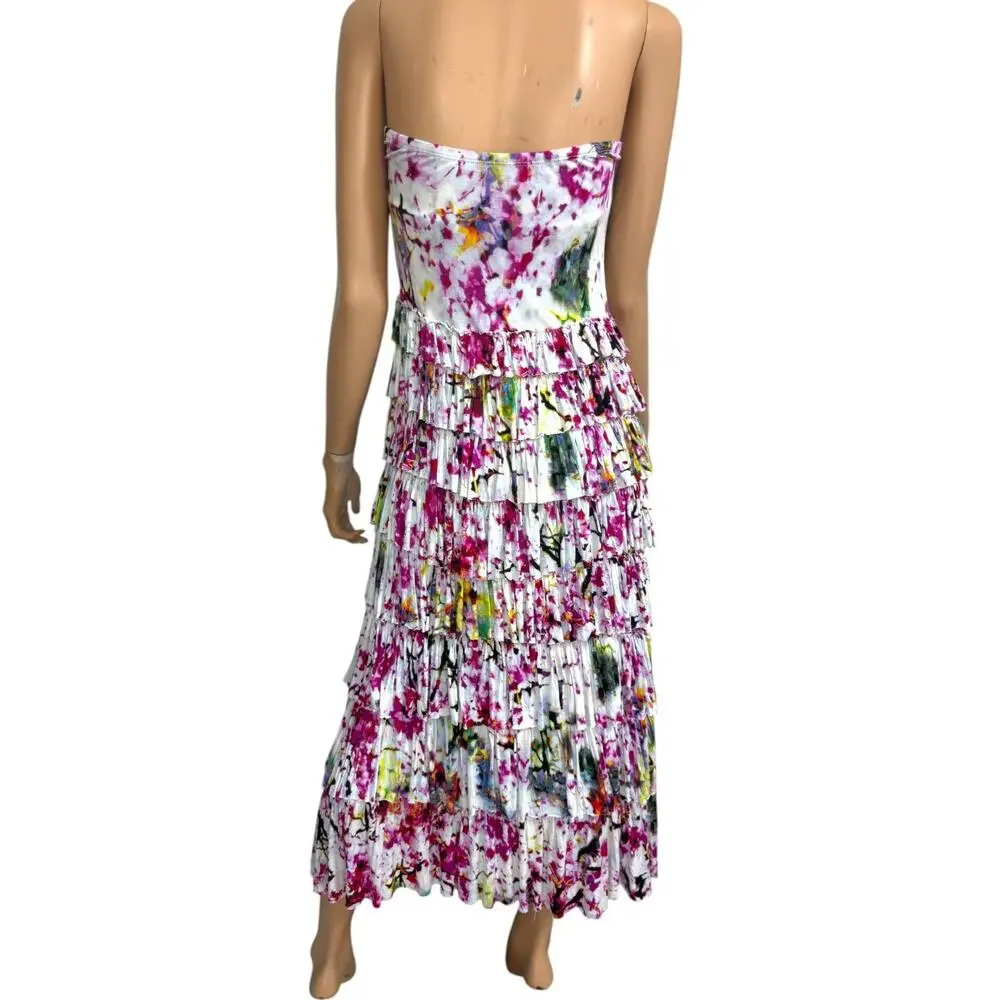 Grace Elements Convertible Tiered Maxi Skirt Dress M Boho Festival